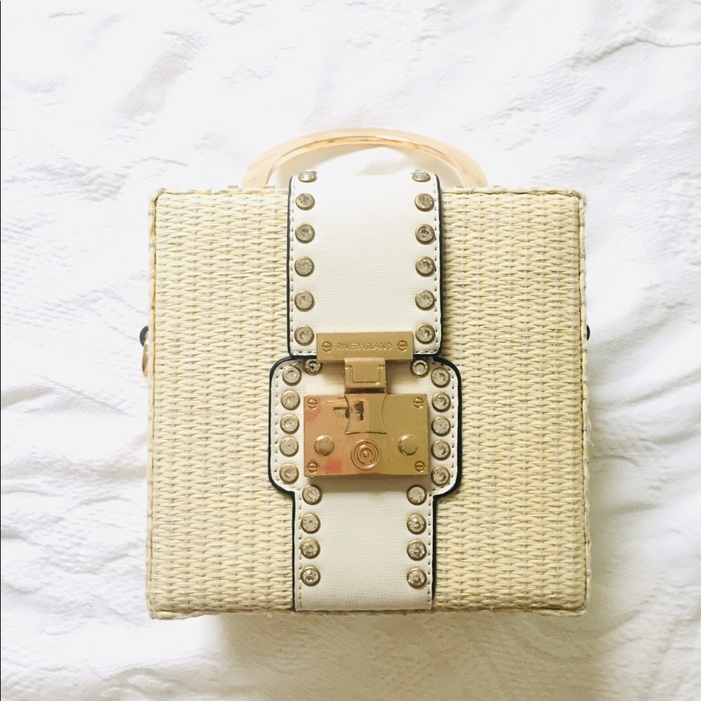 Beige Woven Cross Body Bag | RiverIsland